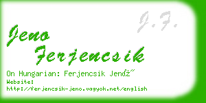 jeno ferjencsik business card